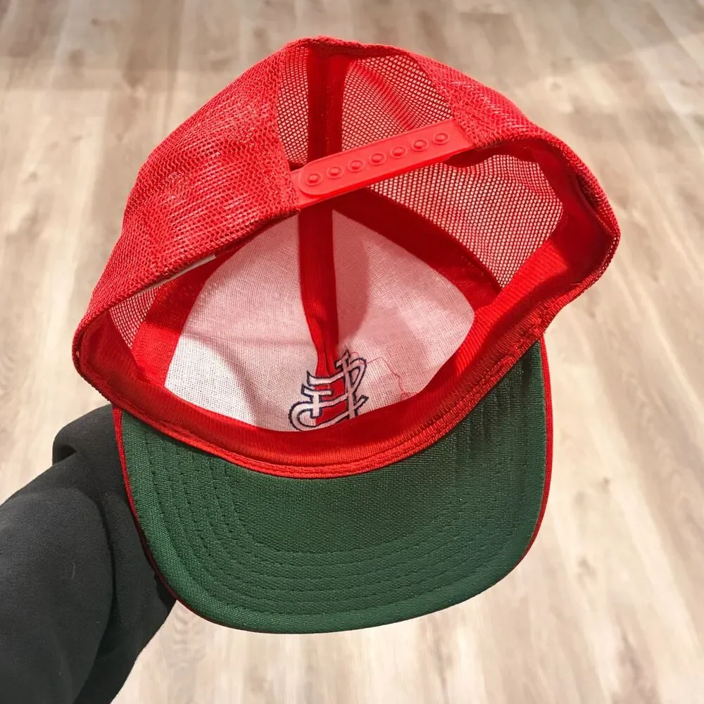 Vintage 90s St Louis Cardinals Hat Snapback Mesh Trucker Style Red Cap MLB